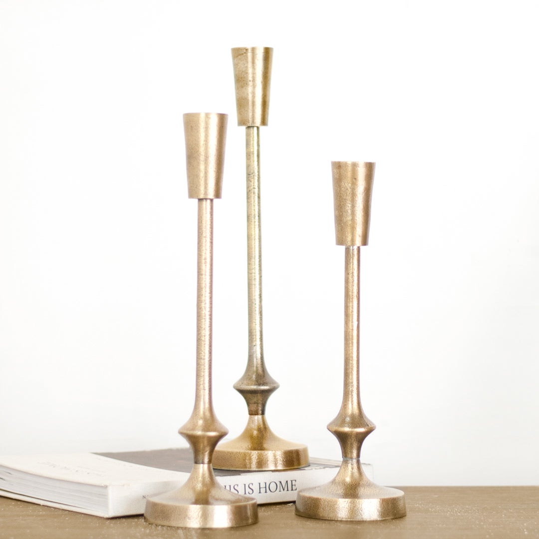 Gold Finish Candle Pillar