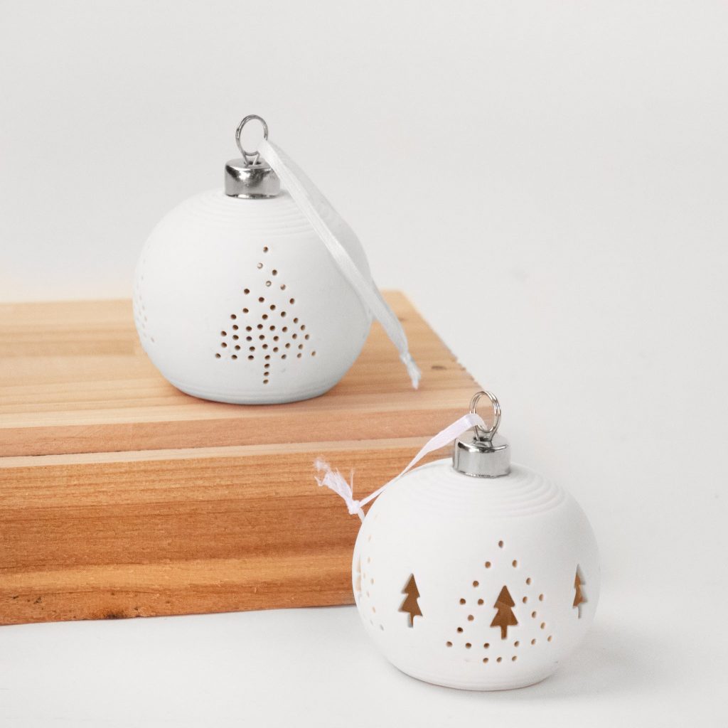 LED White Ceramic Tree Ornament