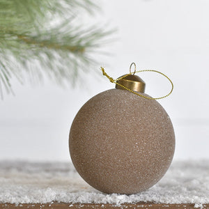 Glass Taupe Ornament