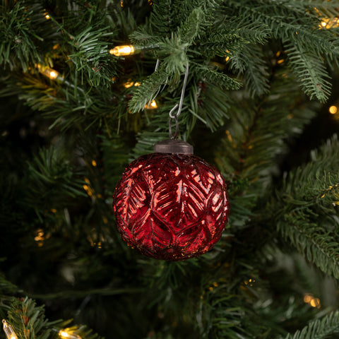Red Leaf Kugel Ornament