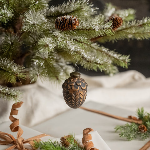 Brown Glass Acorn Ornament