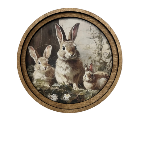 Round Bunny Trio Art