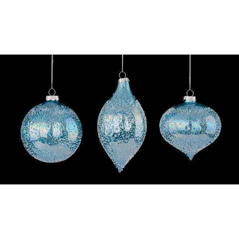 Blue Beaded Glass Ornament
