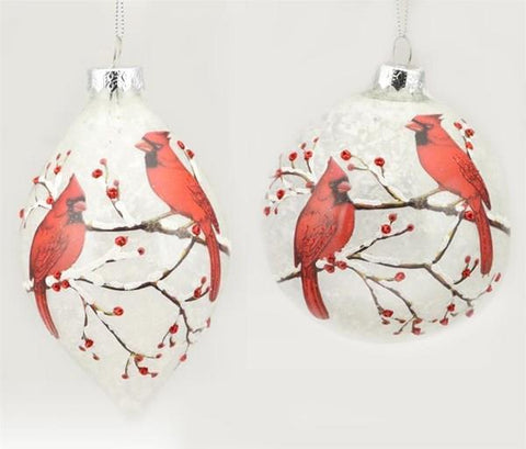 Red Bird Glass Ornament