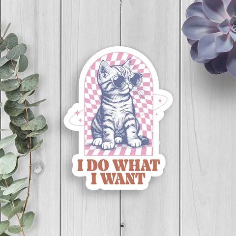 Cat I do what I want sticker