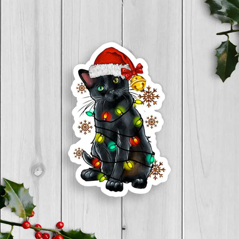 Christmas Cat With Lights