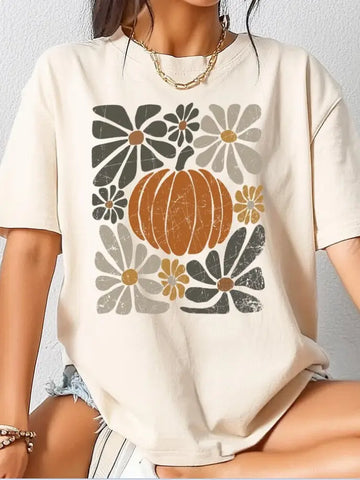 Boho Foral Pumpkin Shirt