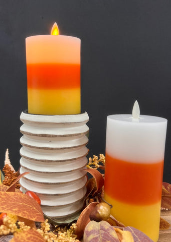 Candy Cane Moving Flame LED Candle