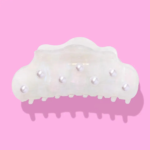 Iridescent w/ Pearl Beads Hair Clip