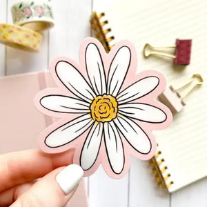 Pink Watercolor Daisy Sticker