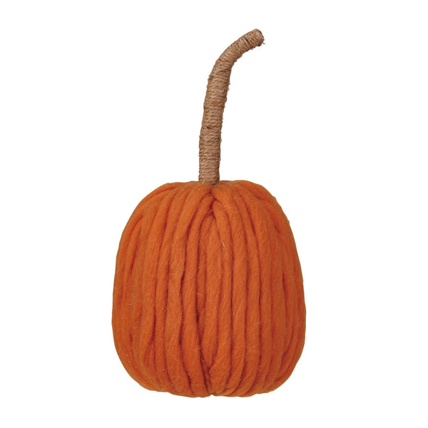 Wool Pumpkins with Jute Wrapped Stem