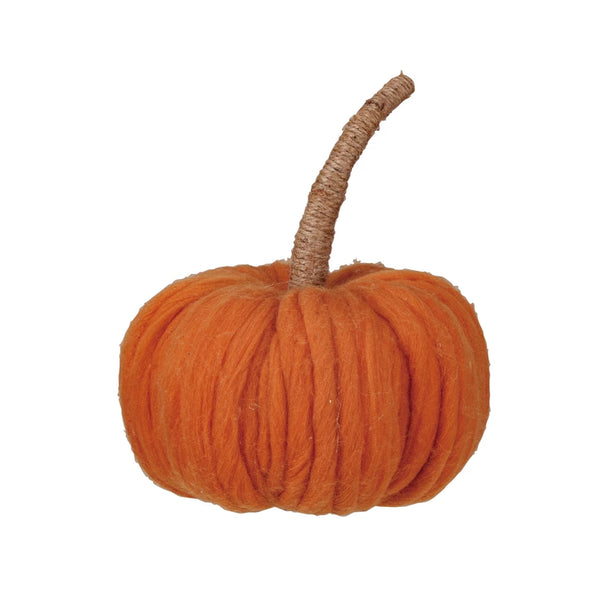 Wool Pumpkins with Jute Wrapped Stem