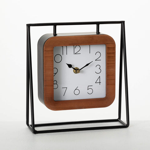 Modern Metal Framed Desk Clock