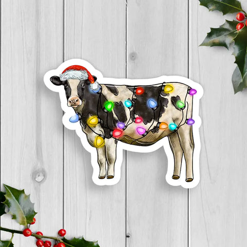 Christmas Cow with Lights