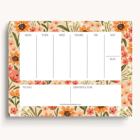 Sunny Poppies Weekly Planner
