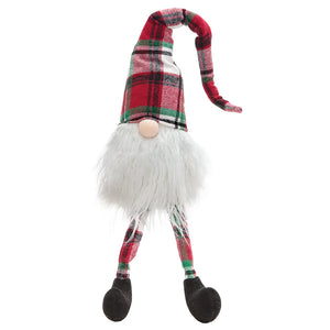 Plaid Dangle Leg Santa Gnome