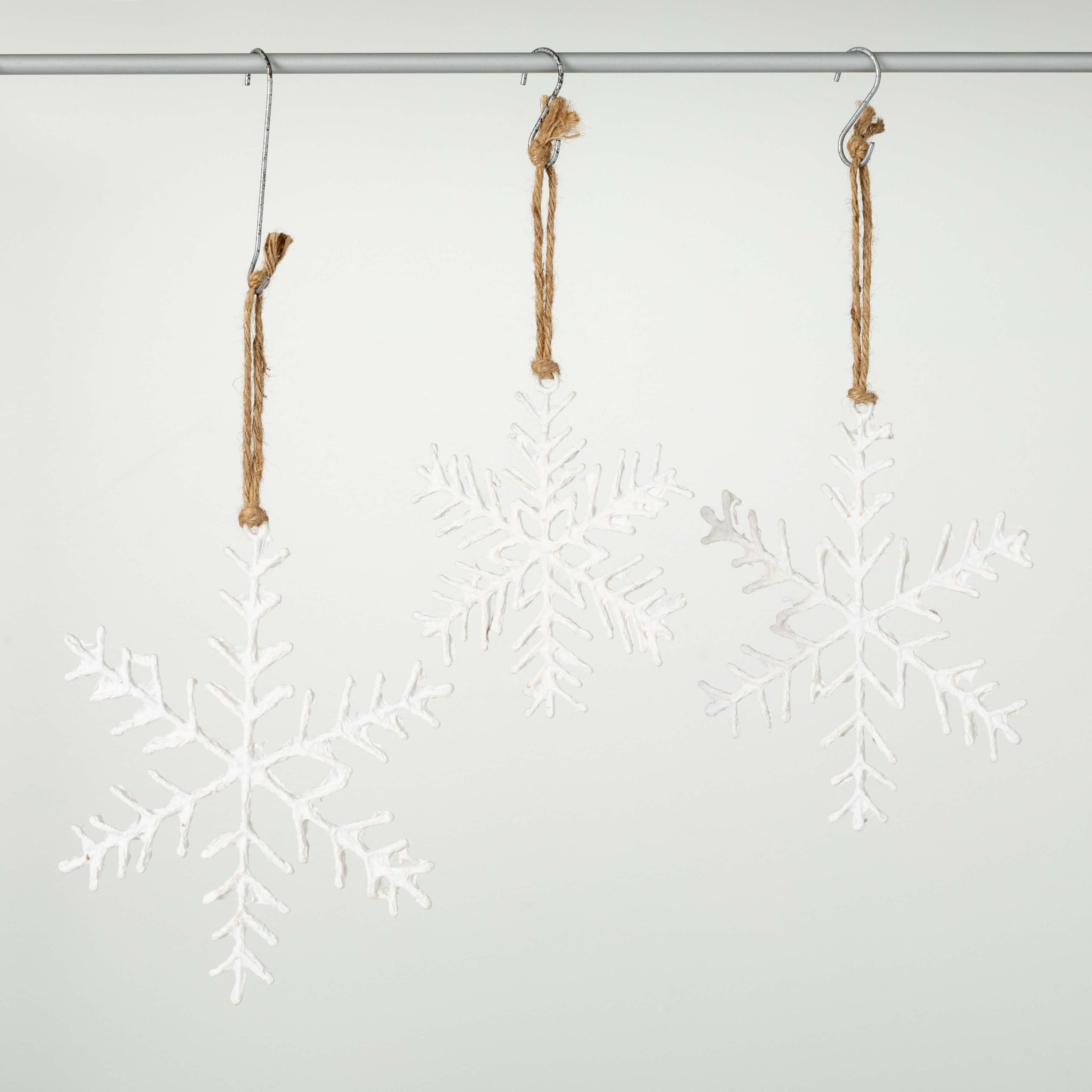 Paper Mache White Snowflake Ornament