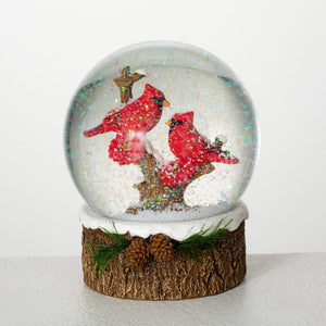 Rustic Cardinal Snow Globe