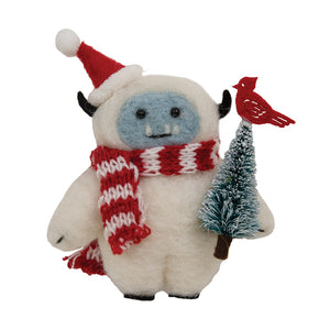 Christmas Abominable Yeti Felted Ornament