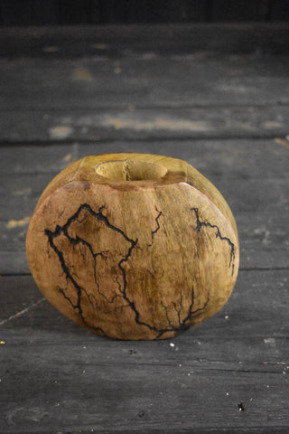 Crackle Bubble Wood Vase