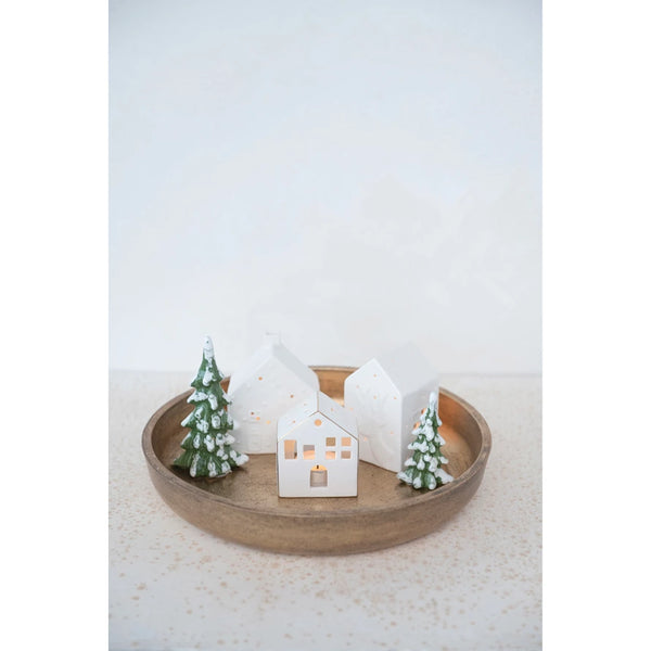 Round Tray with trees and tea light holders