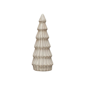 Cabin Holiday White Glaze Tree