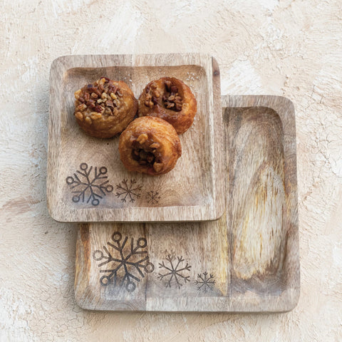 Mango Wood Snowflake Tray