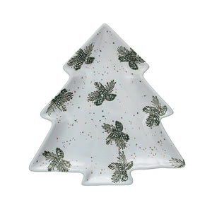 Stoneware Christmas Tree Plate