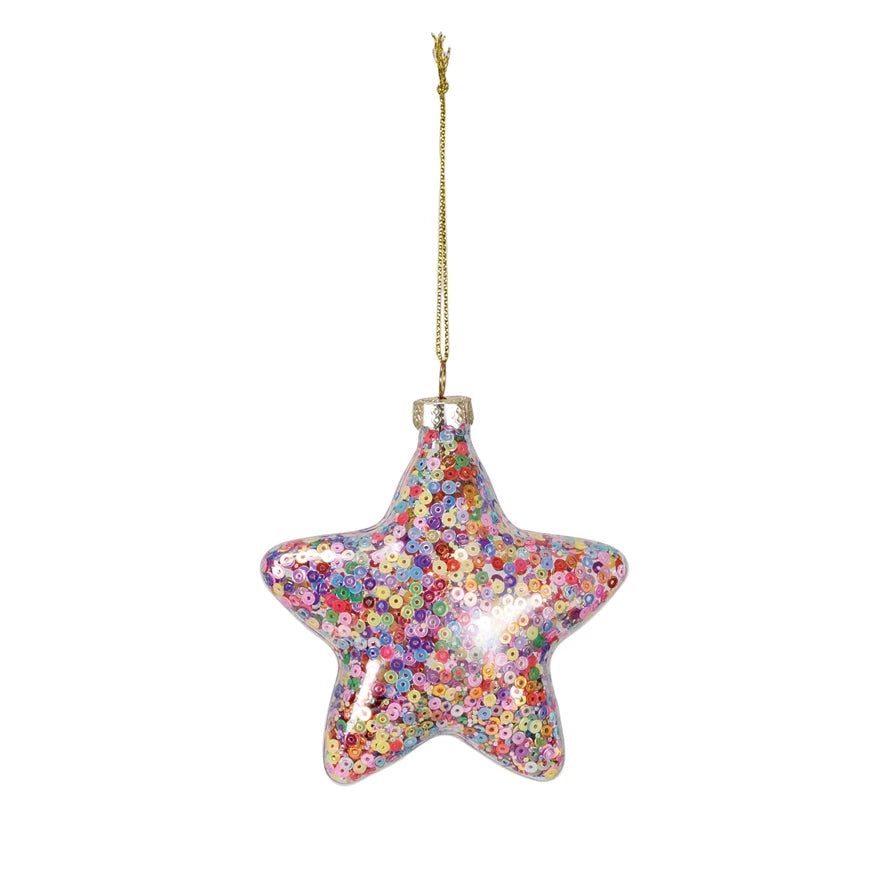 Multi Color Glass Star Ornament