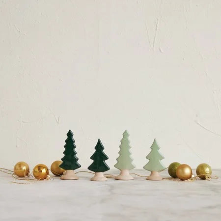 Glazed Stoneware Tree with Unglazed Base
