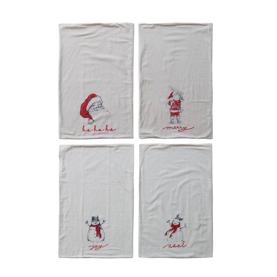 Santa/Snowman Tea Towel