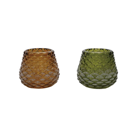 Glass Pinecone Shaped Tea light/Votive Holder