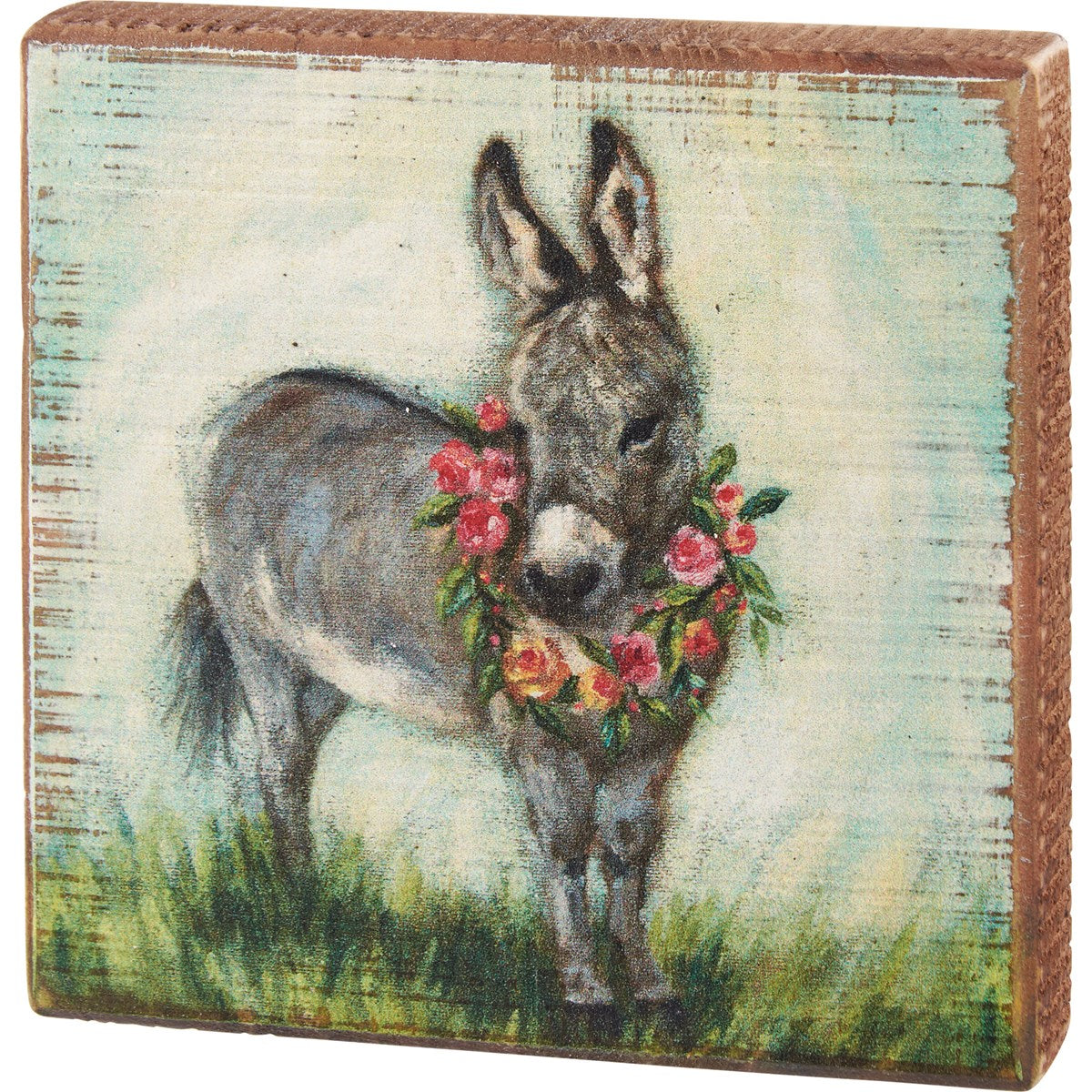 Block Sign-Donkey Wreath