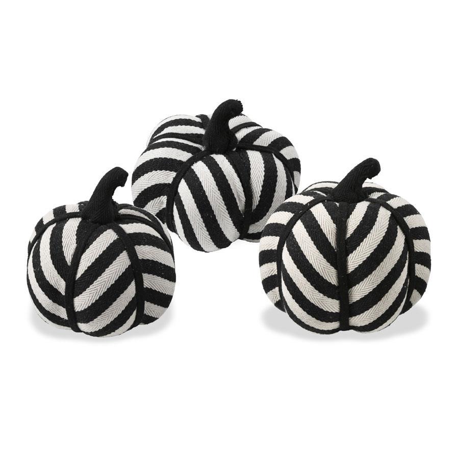 Black/White Striped Fabric Pumpkins