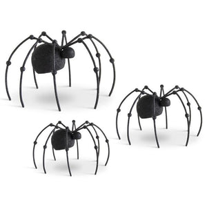 Glittered Black Metal Spiders