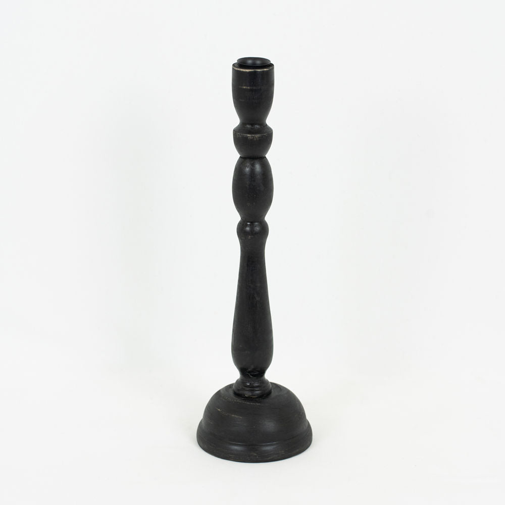 Wood Candle Holder, Black