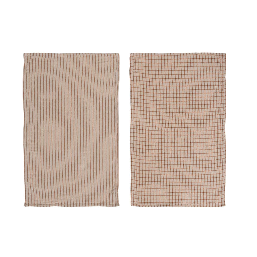 Natural & Rust Color Tea Towel