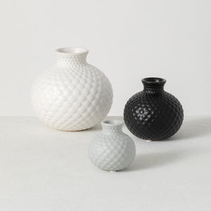 Embossed Dot Low Ball Vase
