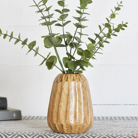 6" Carved Stripe Vase