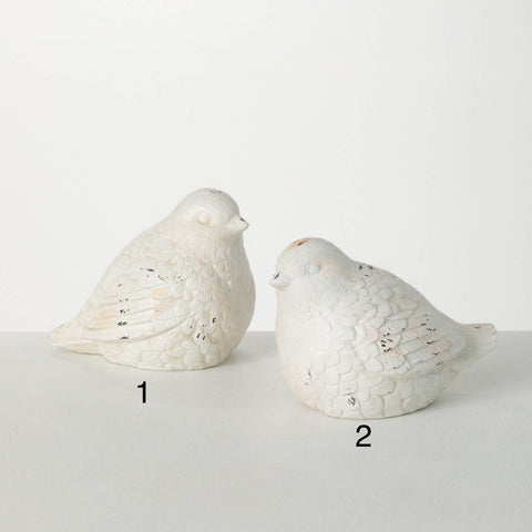 Whitewashed Bird Figurine