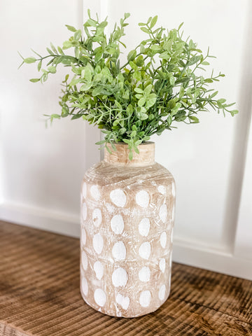 White Wash Spotted Vase R