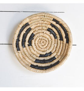 Natural/Black Seagrass & Palm leaf Wall Art
