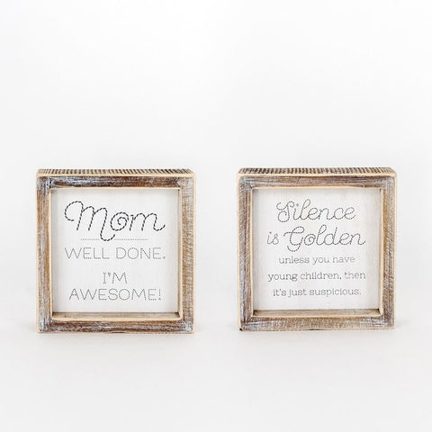 Well done mom reversible sign