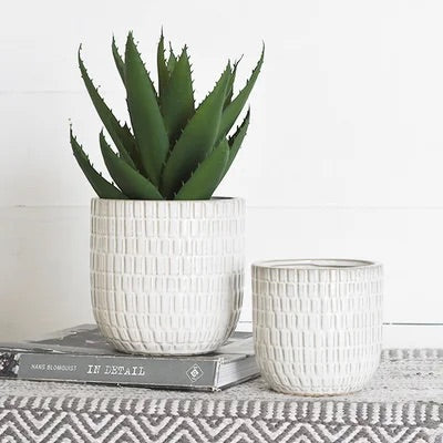off white planter pots Off White Check Pots – 785 DECOR