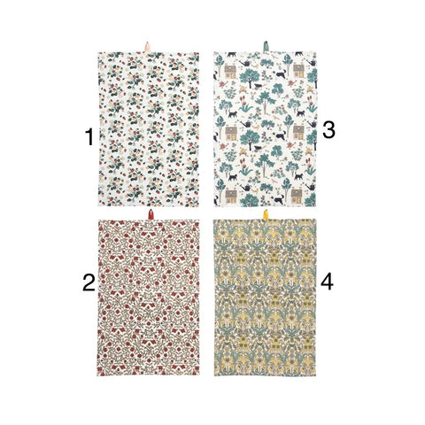 Cotton Printed Tea Towels with Pattern