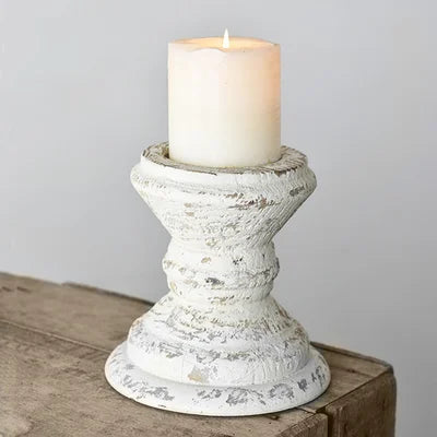 Antique White Candle Holder