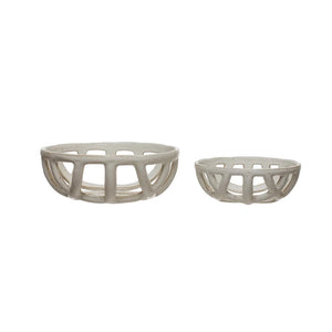 Handmade Stoneware Basket Bowls