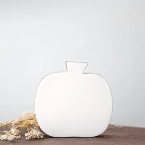 Wooden Apple with White Enamel