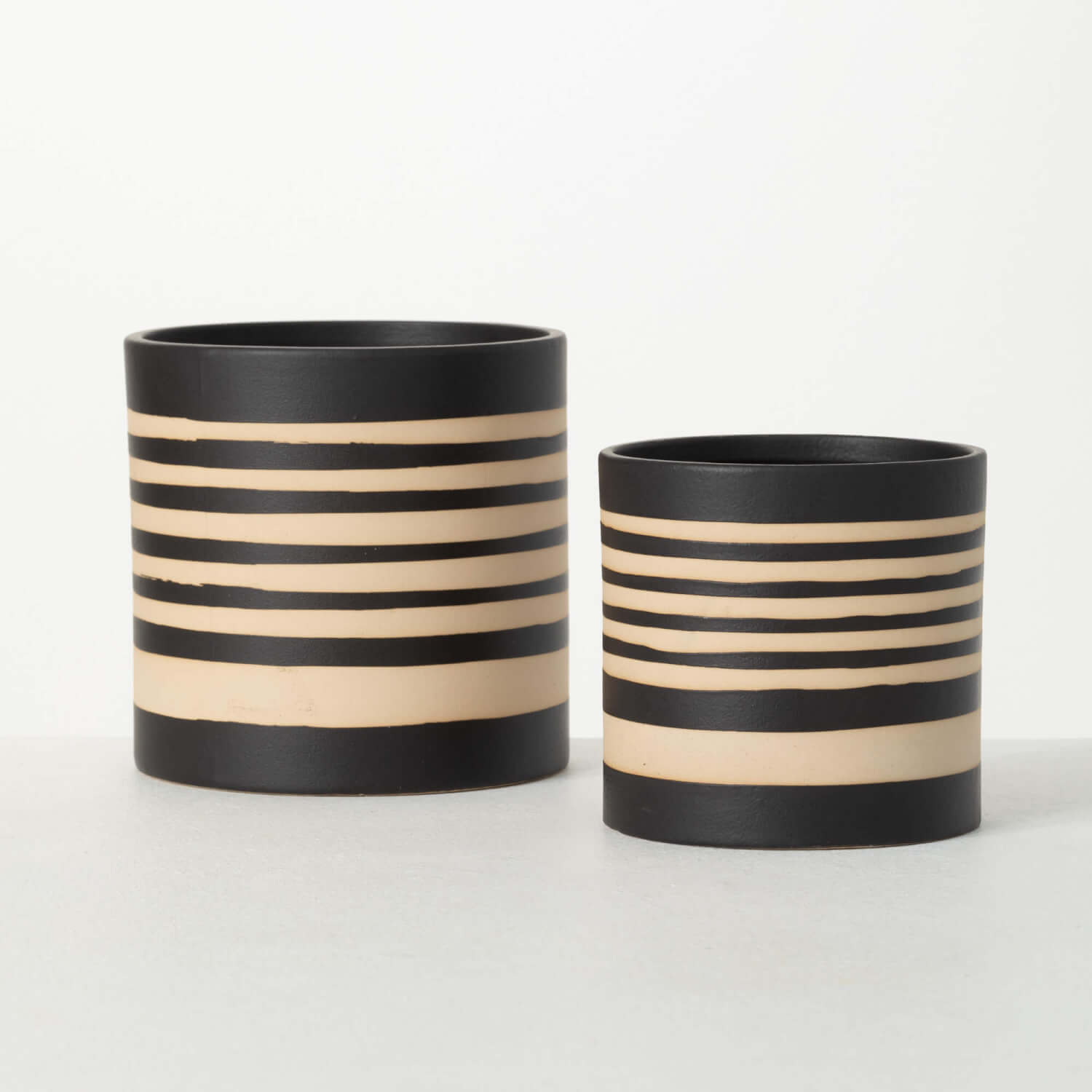 Striped Ceramic Planter