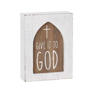 Give it to God Layered Block Sign